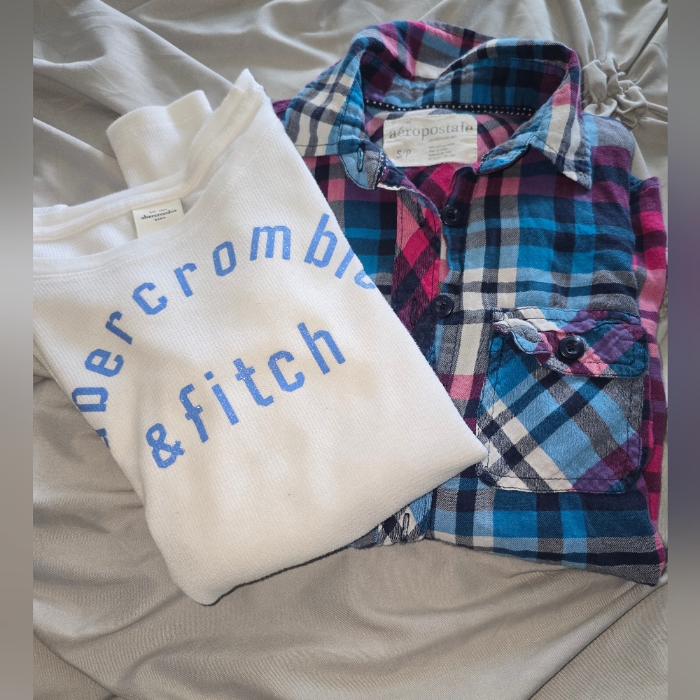 Cute Long Sleeve Top With Flannel